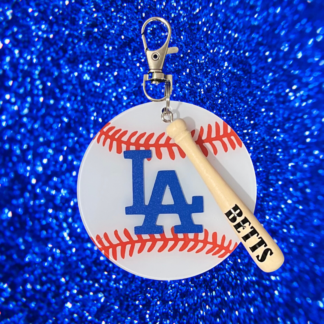 LA BASEBALL KEYCHAIN