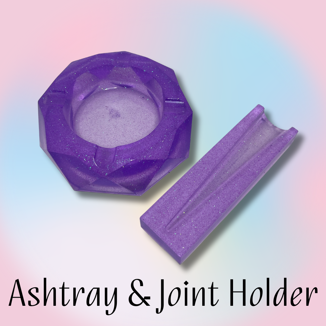 PURPLE ASHTRAY & JOINT HOLDER